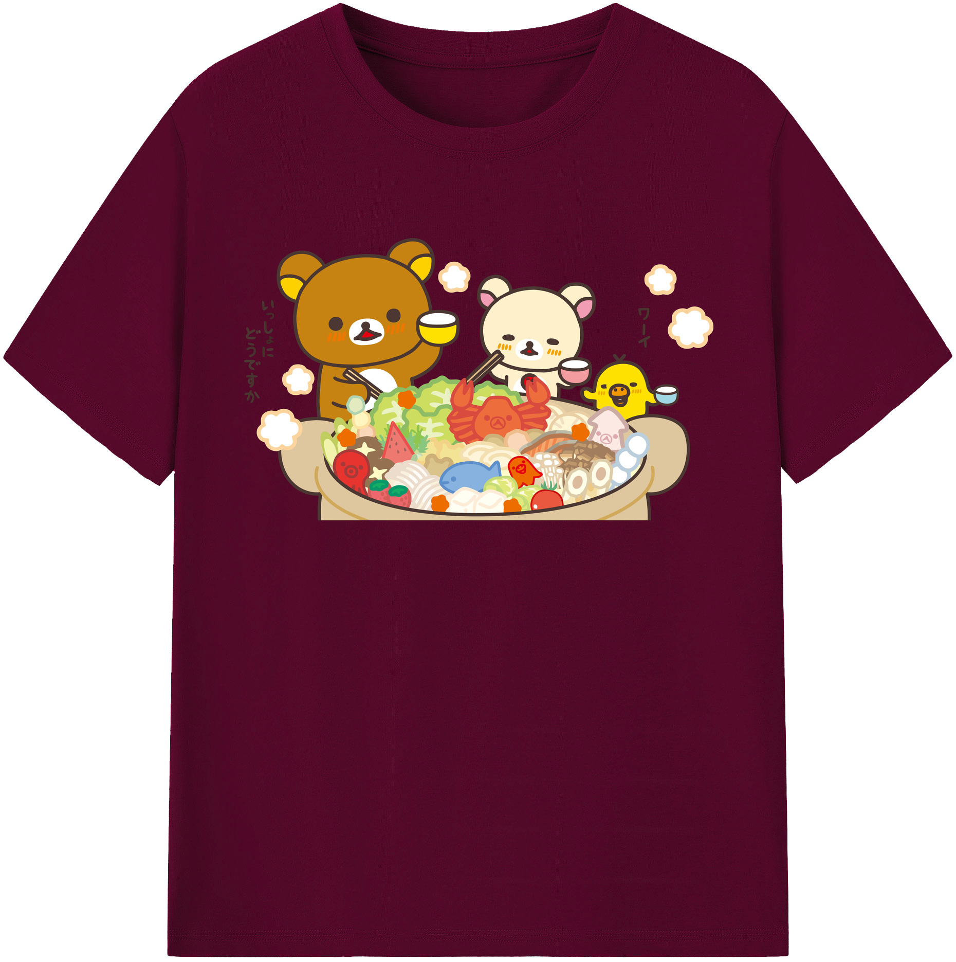 （画像用） リラックマ リラックマ キイロイトリ Rilakkuma Korilakkuma Kiiroitori レディースカジュアルプリントTシャツ（綿100％）